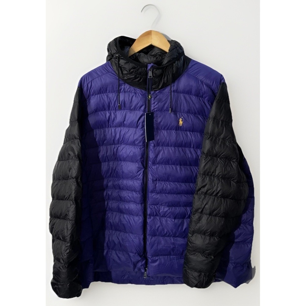 NWT Women's Polo Ralph Lauren Purple Quilted Hooded Puffer Jacket Plus Sz 3X New